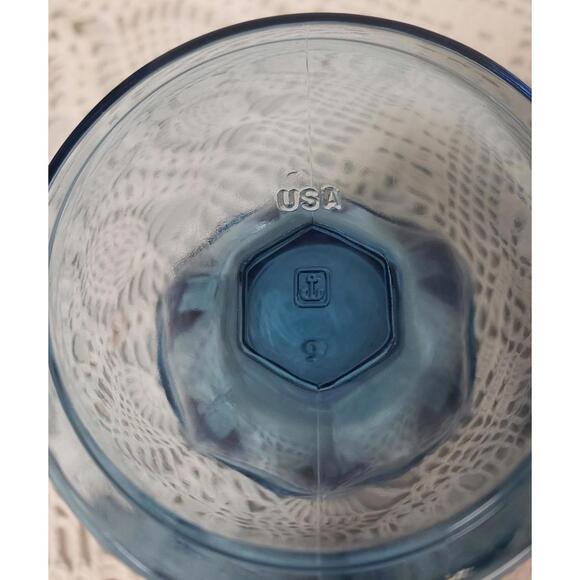 Anchor Hocking Fountainware Blue Low Sherbet Glass, USA-Set of 2 - Picture 10 of 10